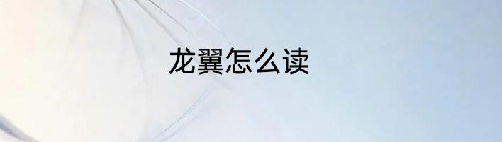 龙翼怎么读