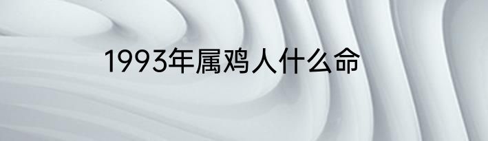 1993年属鸡人什么命