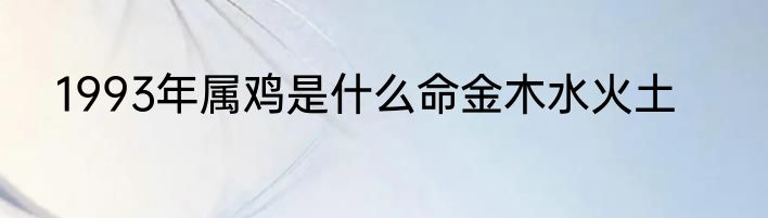 1993年属鸡是什么命金木水火土