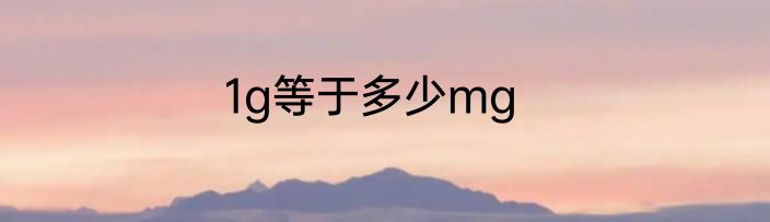 1g等于多少mg