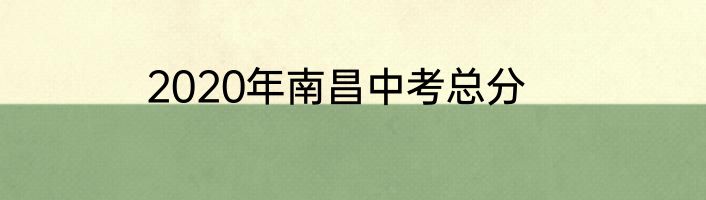 2020年南昌中考总分