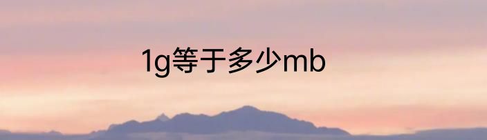 1g等于多少mb