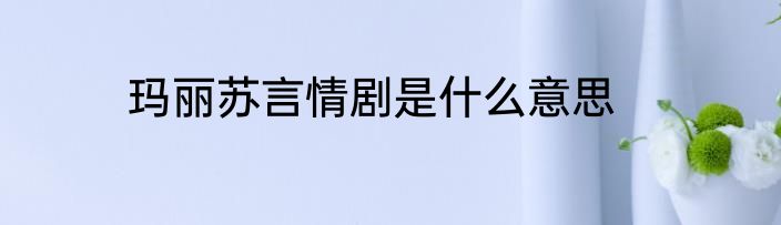 玛丽苏言情剧是什么意思
