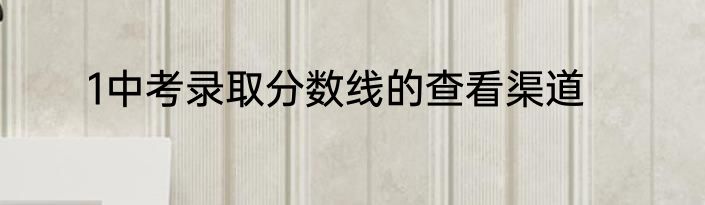 1中考录取分数线的查看渠道