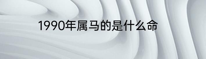 1990年属马的是什么命