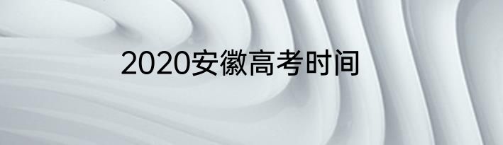 2020安徽高考时间