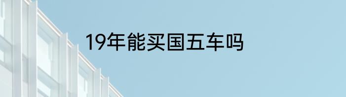 19年能买国五车吗