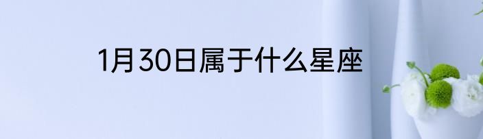 1月30日属于什么星座