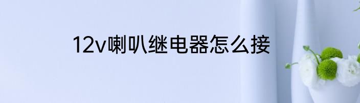 12v喇叭继电器怎么接
