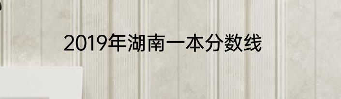 2019年湖南一本分数线