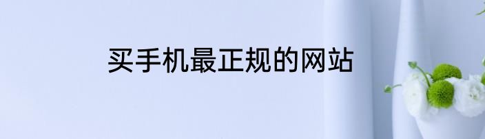 买手机最正规的网站