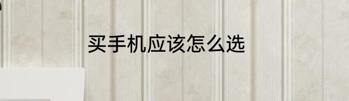 买手机应该怎么选