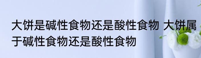 大饼是碱性食物还是酸性食物 大饼属于碱性食物还是酸性食物