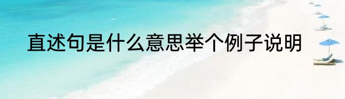 直述句是什么意思举个例子说明