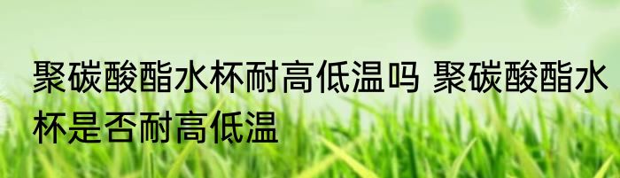 聚碳酸酯水杯耐高低温吗 聚碳酸酯水杯是否耐高低温