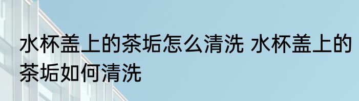水杯盖上的茶垢怎么清洗 水杯盖上的茶垢如何清洗