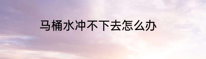 马桶水冲不下去怎么办