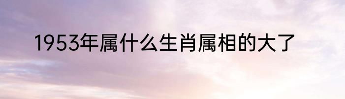 1953年属什么生肖属相的大了