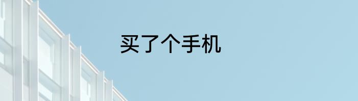 买了个手机