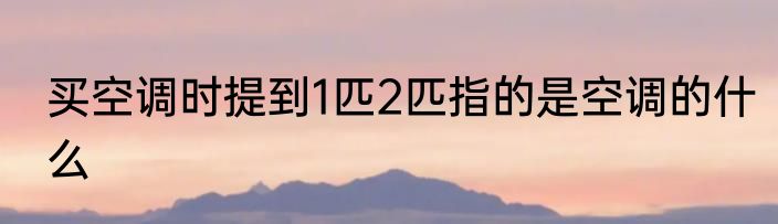 买空调时提到1匹2匹指的是空调的什么
