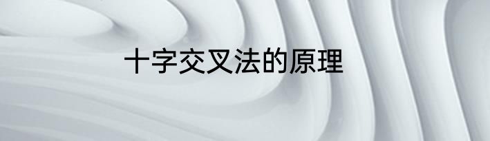 十字交叉法的原理