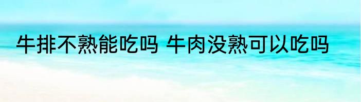 牛排不熟能吃吗 牛肉没熟可以吃吗