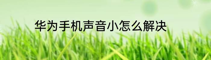 华为手机声音小怎么解决