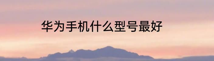 华为手机什么型号最好