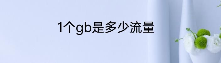 1个gb是多少流量