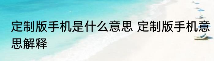 定制版手机是什么意思 定制版手机意思解释