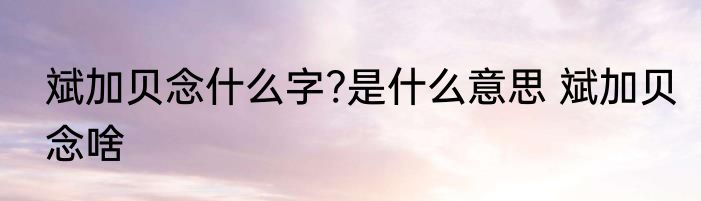 斌加贝念什么字?是什么意思 斌加贝念啥