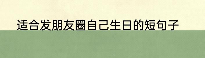 适合发朋友圈自己生日的短句子