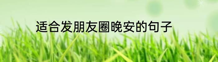 适合发朋友圈晚安的句子