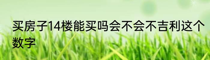 买房子14楼能买吗会不会不吉利这个数字