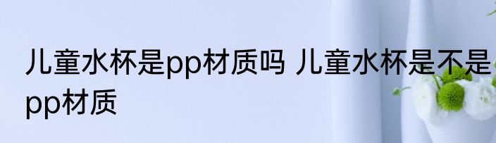 儿童水杯是pp材质吗 儿童水杯是不是pp材质