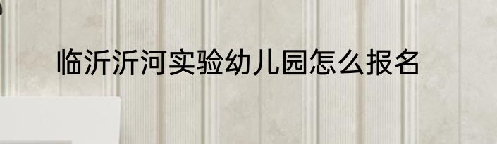 临沂沂河实验幼儿园怎么报名