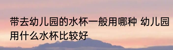 带去幼儿园的水杯一般用哪种 幼儿园用什么水杯比较好