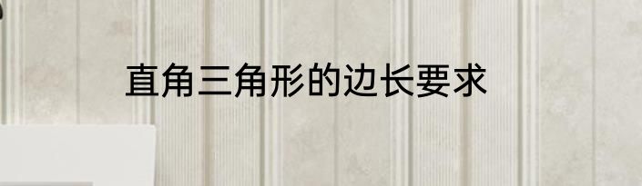 直角三角形的边长要求