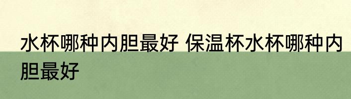 水杯哪种内胆最好 保温杯水杯哪种内胆最好