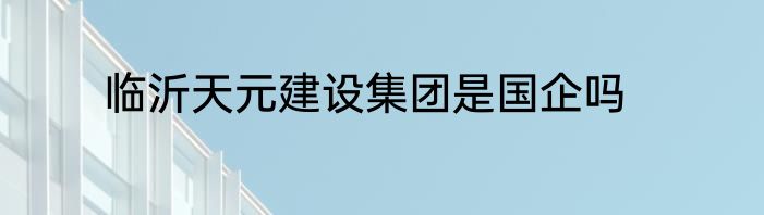 临沂天元建设集团是国企吗