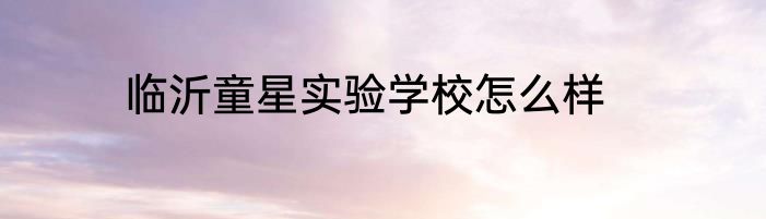 临沂童星实验学校怎么样