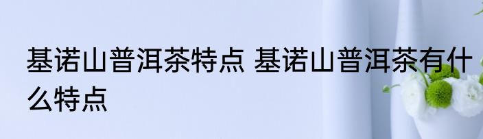 基诺山普洱茶特点 基诺山普洱茶有什么特点