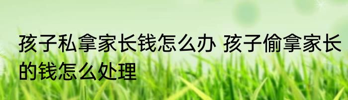 孩子私拿家长钱怎么办 孩子偷拿家长的钱怎么处理