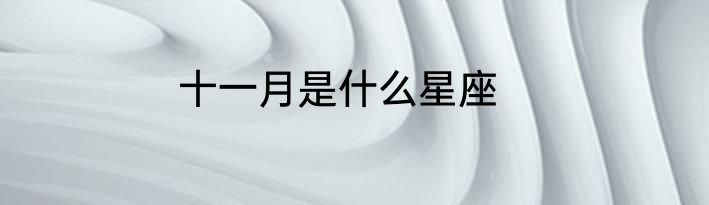 十一月是什么星座