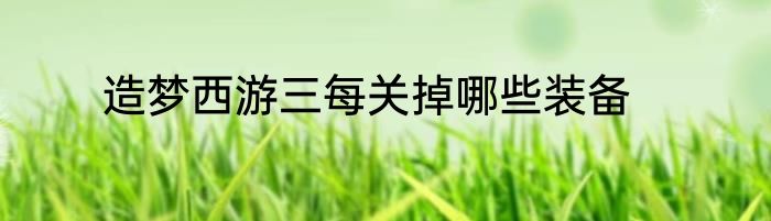 造梦西游三每关掉哪些装备