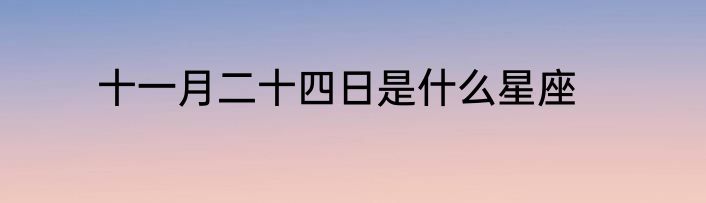 十一月二十四日是什么星座
