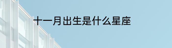 十一月出生是什么星座