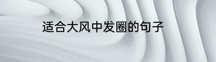 适合大风中发圈的句子