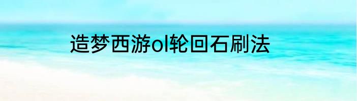 造梦西游ol轮回石刷法