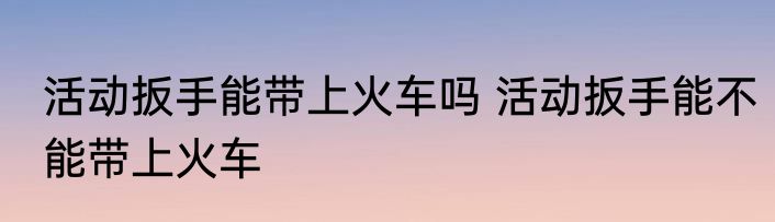 活动扳手能带上火车吗 活动扳手能不能带上火车
